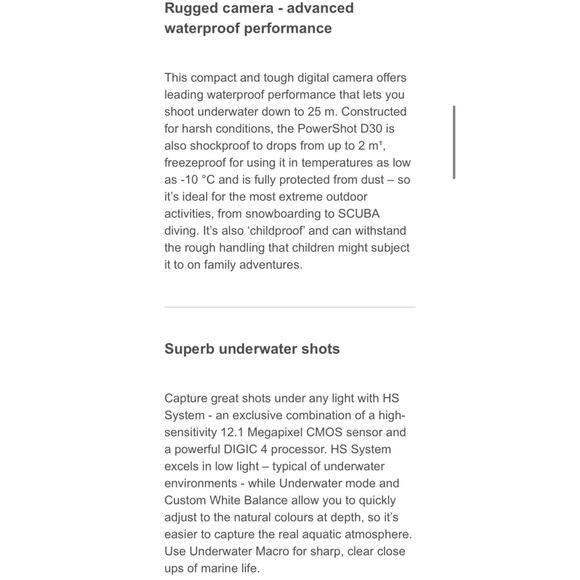 Canon PowerShot D30 Waterproof Shockproof 28mm, 5x optical zoom GPS 1080P - Picture 9 of 10